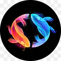 双鱼戏水图PNG