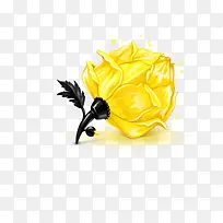 黄玫瑰花的小装饰图案胸针