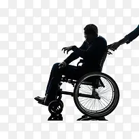 坐在轮椅上瘫痪的中风的人