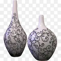 白釉黑花瓷瓶
