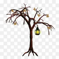 秋天枫树上的挂灯