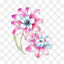 唯美手绘水彩花朵素材