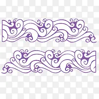 矢量海浪纹理紫色浪花