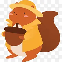 秋天可爱卡通松鼠