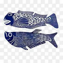 两条蓝色的鱼