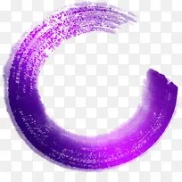 紫色半圆水墨画