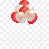 红白色透明的气球