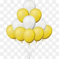 黄色白色的气球束