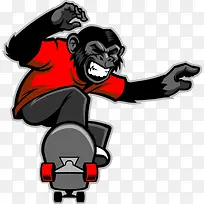 玩滑板的猴子