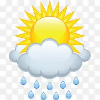 多云太阳雨素材免抠图像