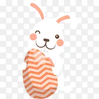 复活节抱着彩蛋的兔子