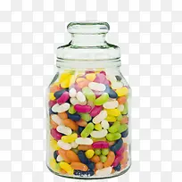 装满糖果零食的广口瓶实物