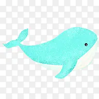 蓝色手绘小海豚