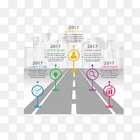 彩色路标公路时间轴