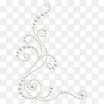 手绘项链项链图标 白色珍珠花纹