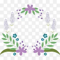 紫色小碎花装饰框