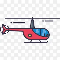 一架红色矢量直升飞机