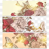 古典花朵花卉植物BANNERS