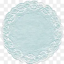 青色印花圆型杯垫