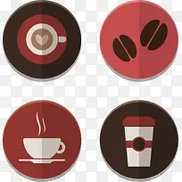 矢量圆形咖啡杯垫图标