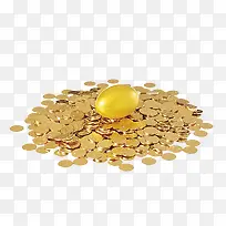 一堆金币里的金蛋