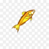 卡通的金色鱼