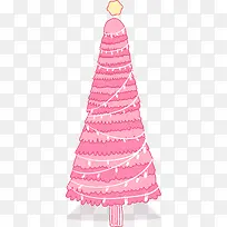 粉色冬日彩灯圣诞树