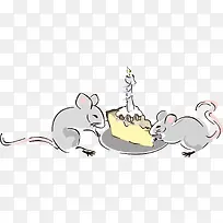 老鼠吃蛋糕样式