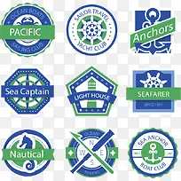 海蓝色海军徽章标志