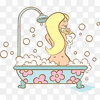 美女浴缸沐浴泡澡