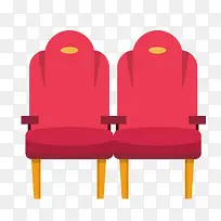卡通红色的座椅设计