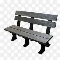 黑色木头公共座椅