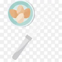 鸡蛋和打蛋器器矢量图