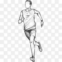 马拉松手绘跑步的男人