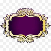 金色花纹紫色文本框
