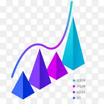 锥体图表3D立体插画