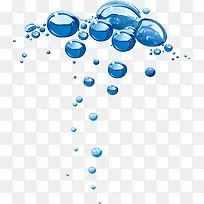 蓝色水泡效果元素