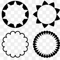 黑色四种类型圆环