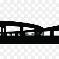 黑色高架桥剪影