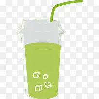 矢量图绿色的饮料
