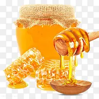 罐装蜂窝蜂蜜实物素材