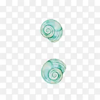 绿色手绘蜗牛壳