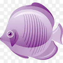 紫色卡通海边小鱼