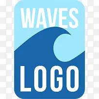 蓝色海浪标识logo设计