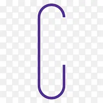 紫色回形针字母C