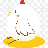 白色可爱卡通彩蛋小鸡
