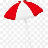 手绘红白雨伞