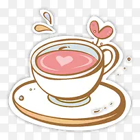 粉色卡通版的咖啡杯