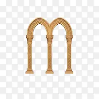 金色欧式石柱拱门