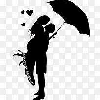 打着雨伞的情侣
